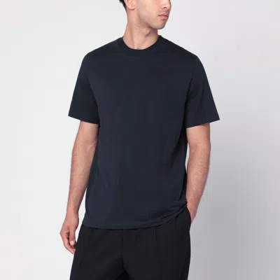 Jil Sander Crew Neck Cotton T Shirt In Blue
