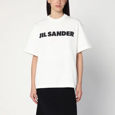 Jil Sander Crewneck Short Sleeves Classic Print T-shirt Clothing In White