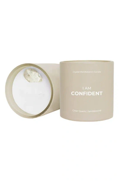 Jill & Ally Confident Clear Quartz Crystal Intention Candle In Brown