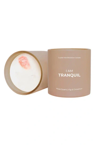 Jill & Ally Tranquil Rose Quartz Crystal Intention Candle In Metallic
