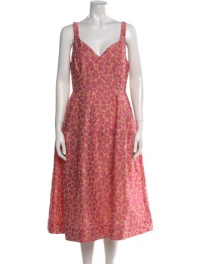 Pre-owned Jill Jill Stuart Floral Print Midi Length Dress In Pink