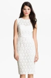 JILL JILL STUART ILLUSION YOKE LACE SHEATH DRESS