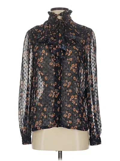 Pre-owned Jill Jill Stuart Long Sleeve Blouse In Black