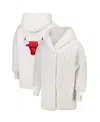 Jill Martin Men's And Women's The Best Lounger In The World Cream Chicago Bulls Oversized Open-front Hoodie Swea In Cream