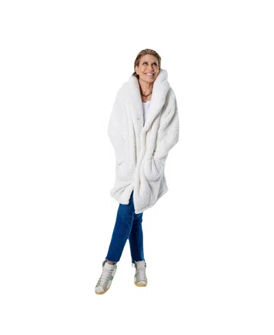 JILL MARTIN MEN'S AND WOMEN'S THE BEST LOUNGER IN THE WORLD CREAM GOLDEN STATE WARRIORS OVERSIZED OPEN-FRONT HOO