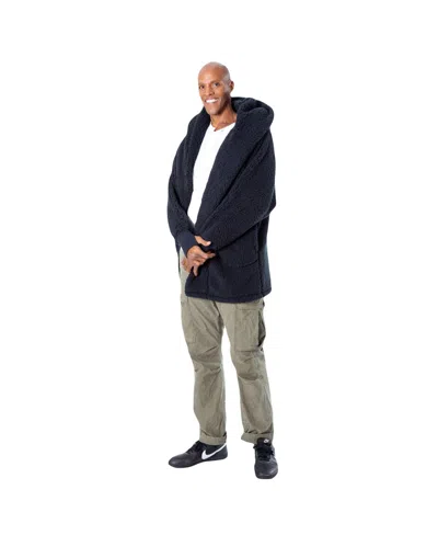 JILL MARTIN MEN'S AND WOMEN'S THE BEST LOUNGER IN THE WORLD NAVY OKLAHOMA CITY THUNDER OVERSIZED OPEN-FRONT HOOD