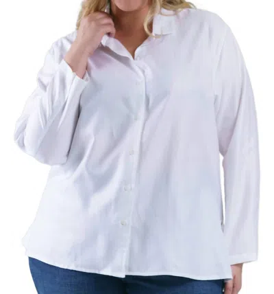 Jill Mcgowan Astrid Shirt In White Herringbone