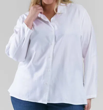 Jill Mcgowan Astrid Shirt In White Herringbone In Multi