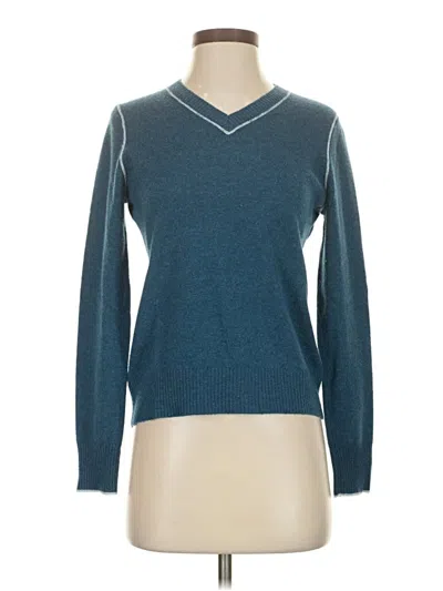 Pre-owned Jill Mcgowan Cashmere Pullover Sweater In Teal