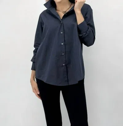 Jill Mcgowan Joan Longsleeve Shirt In Charcoal In Blue