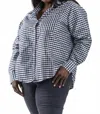 Jill Mcgowan Kat Shirt - Plus Size In Black And White Check