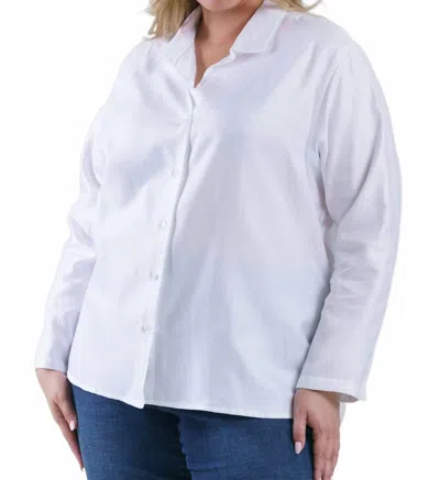 Jill Mcgowan Kat Shirt In White Herringbone