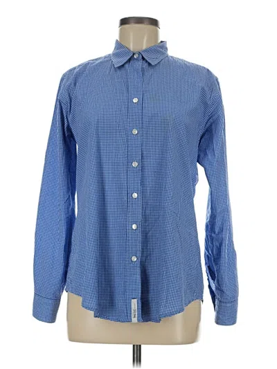 Pre-owned Jill Mcgowan Long Sleeve Button Down Shirt In Blue