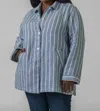 Jill Mcgowan Oriana Linen Jacket In Baltic Blue In Multi