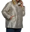 Jill Mcgowan Oriana Swing Jacket In Silver Silk Stripe In Multi