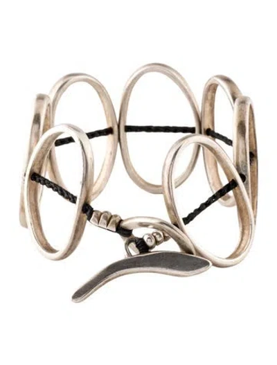Pre-owned Jill Platner Abalone Pendant Bracelet, 6" In Black