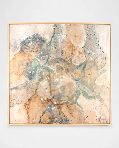 Jill Pumpelly Fine Art Faded Tears Hand-embellished Giclee In Blue/beige