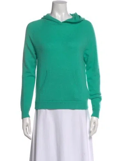Pre-owned Jill Roberts Cashmere Cowl Neck Sweater In Green