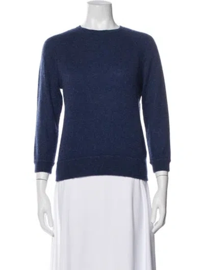 Pre-owned Jill Roberts Cashmere Crew Neck Sweater In Blue