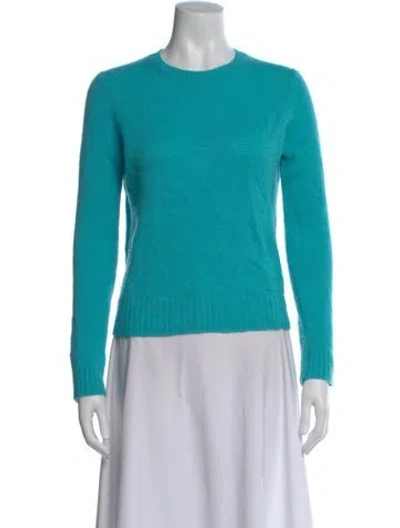 Pre-owned Jill Roberts Cashmere Crew Neck Sweater In Blue