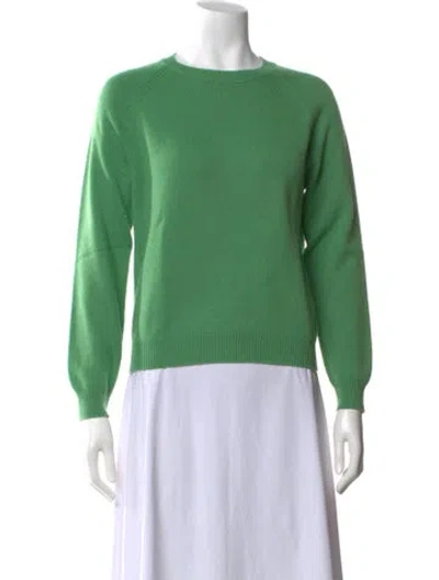 Pre-owned Jill Roberts Cashmere Crew Neck Sweater In Green