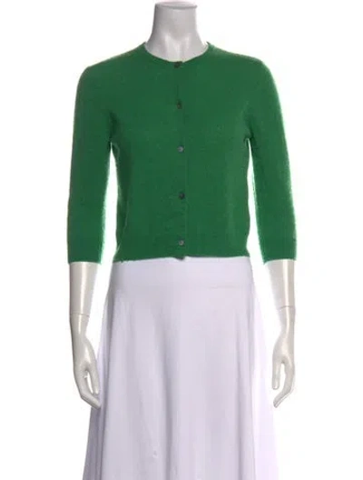 Pre-owned Jill Roberts Cashmere Crew Neck Sweater In Green