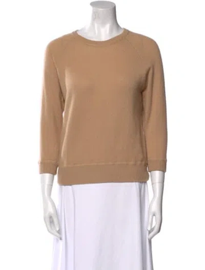 Pre-owned Jill Roberts Cashmere Crew Neck Sweater In Neutral
