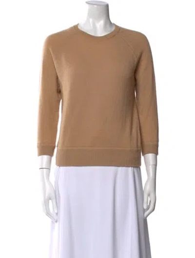 Pre-owned Jill Roberts Cashmere Crew Neck Sweater In Neutral