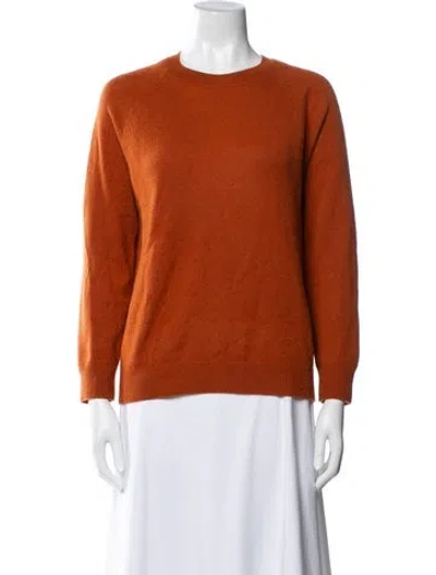 Pre-owned Jill Roberts Cashmere Crew Neck Sweater In Orange