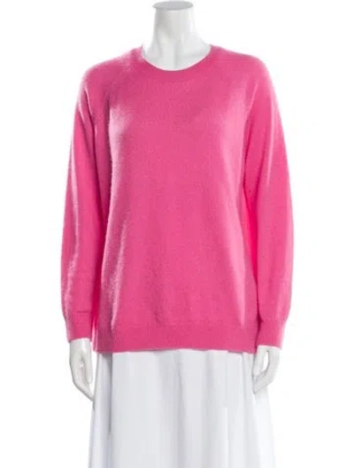 Pre-owned Jill Roberts Cashmere Scoop Neck Sweater In Pink