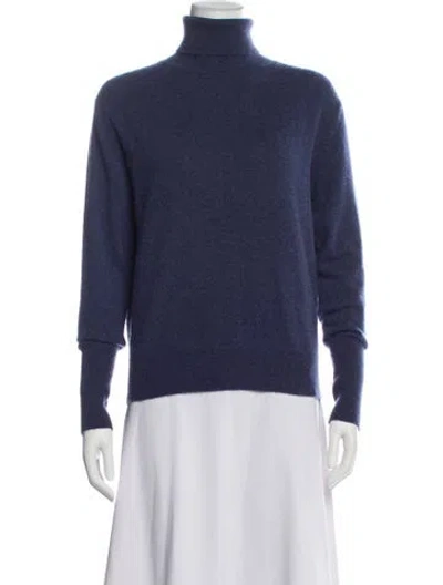 Pre-owned Jill Roberts Cashmere Turtleneck Sweater In Blue