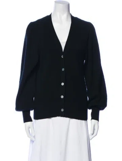 Pre-owned Jill Roberts Cashmere V-neck Sweater In Black