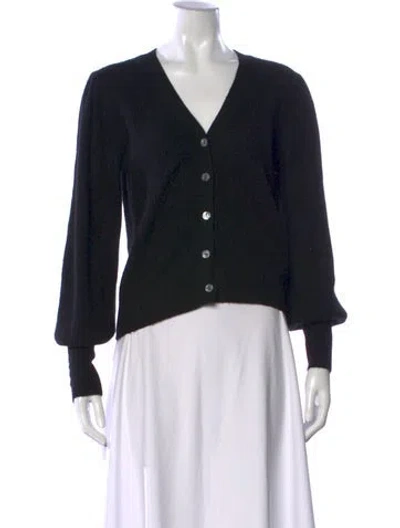 Pre-owned Jill Roberts Cashmere V-neck Sweater In Black