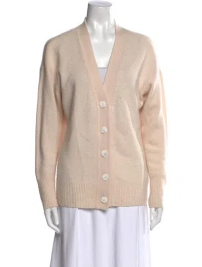 Pre-owned Jill Roberts Cashmere V-neck Sweater In Neutral