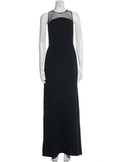 Pre-owned Jill Stuart Bateau Neckline Long Dress In Black