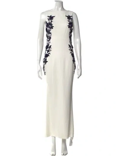 Pre-owned Jill Stuart Bateau Neckline Long Dress In Neutral