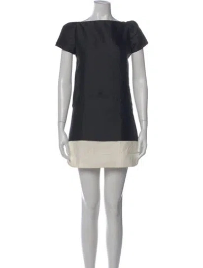 Pre-owned Jill Stuart Bateau Neckline Mini Dress In Black