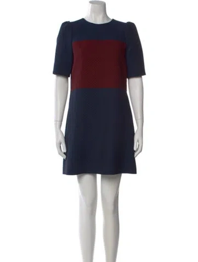 Pre-owned Jill Stuart Colorblock Pattern Mini Dress In Blue