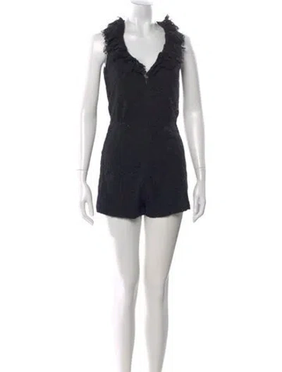 Pre-owned Jill Stuart Cowl Neck Romper In Black
