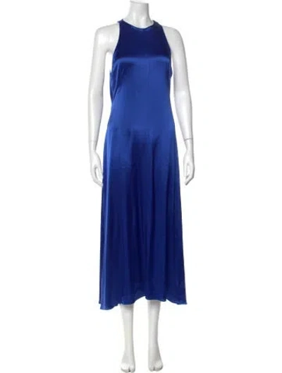 Pre-owned Jill Stuart Crew Neck Long Dress In Blue