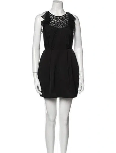 Pre-owned Jill Stuart Crew Neck Mini Dress In Black
