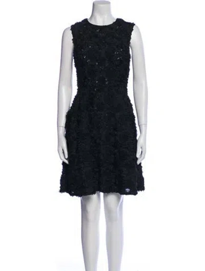 Pre-owned Jill Stuart Crew Neck Mini Dress In Black