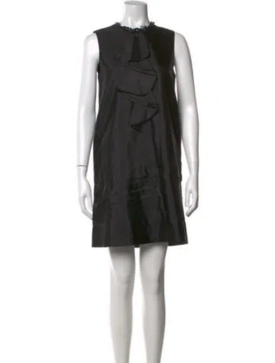 Pre-owned Jill Stuart Crew Neck Mini Dress In Black