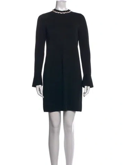 Pre-owned Jill Stuart Crew Neck Mini Dress In Black