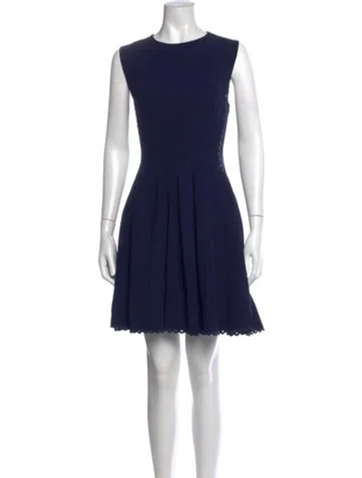 Pre-owned Jill Stuart Crew Neck Mini Dress In Blue