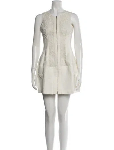 Pre-owned Jill Stuart Crew Neck Mini Dress In Neutral