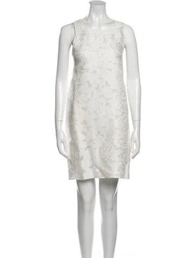 Pre-owned Jill Stuart Crew Neck Mini Dress In White