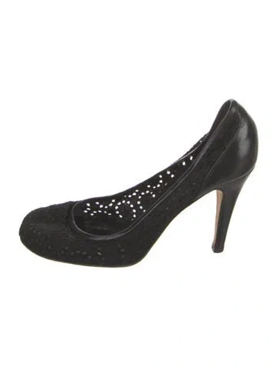 Pre-owned Jill Stuart Eyelet Trim Pumps In Black