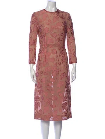 Pre-owned Jill Stuart Floral Print Midi Length Dress In Neutral