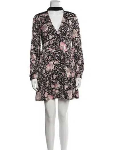Pre-owned Jill Stuart Floral Print Mini Dress In Black